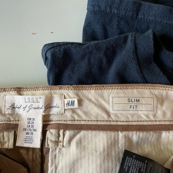 Men Slim Khaki Pants BOGO Jean Pants set H&M brown grey gray - Picture 3 of 4